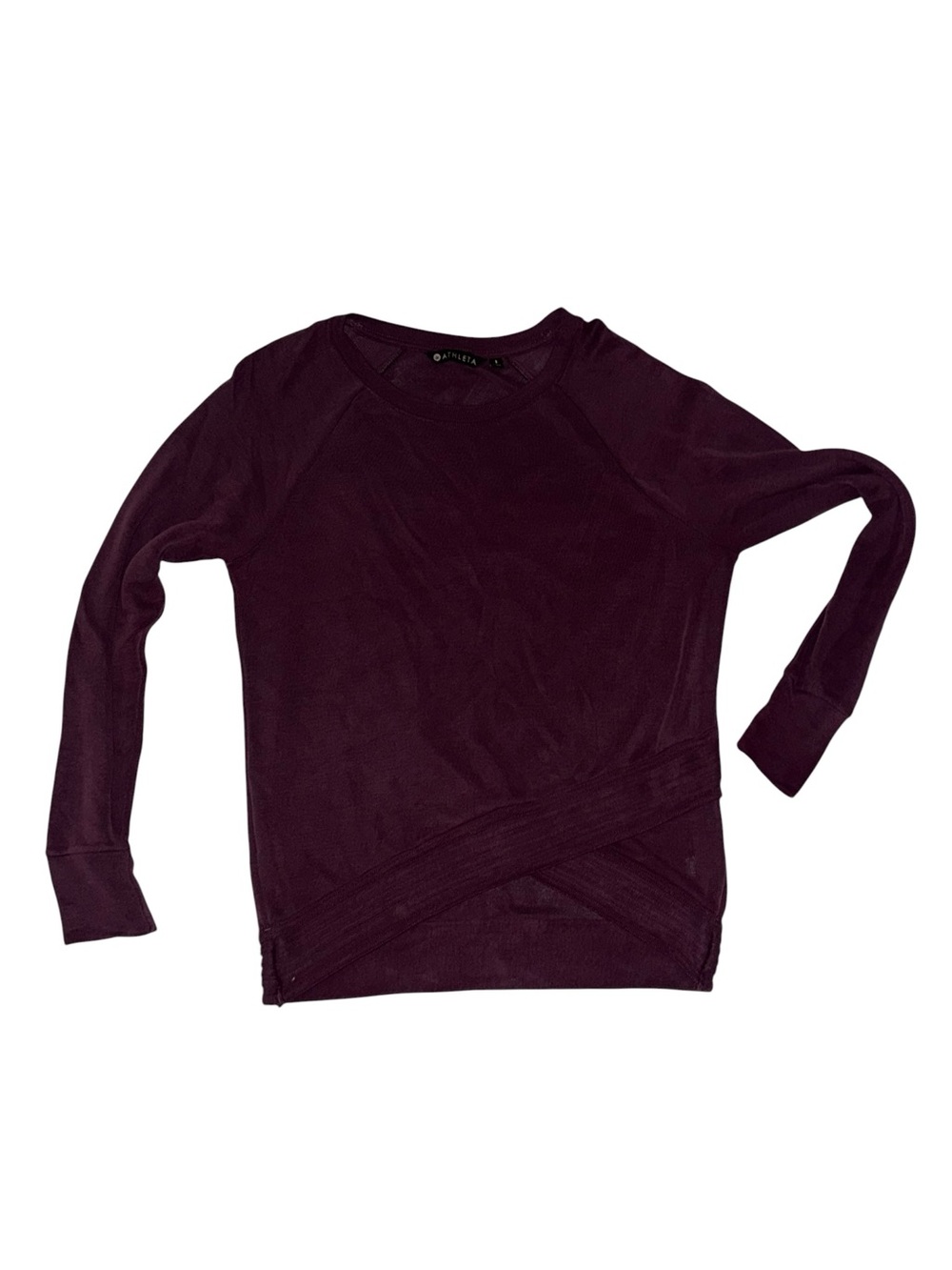 Athleta Plum Long Sleeve Crewneck Top